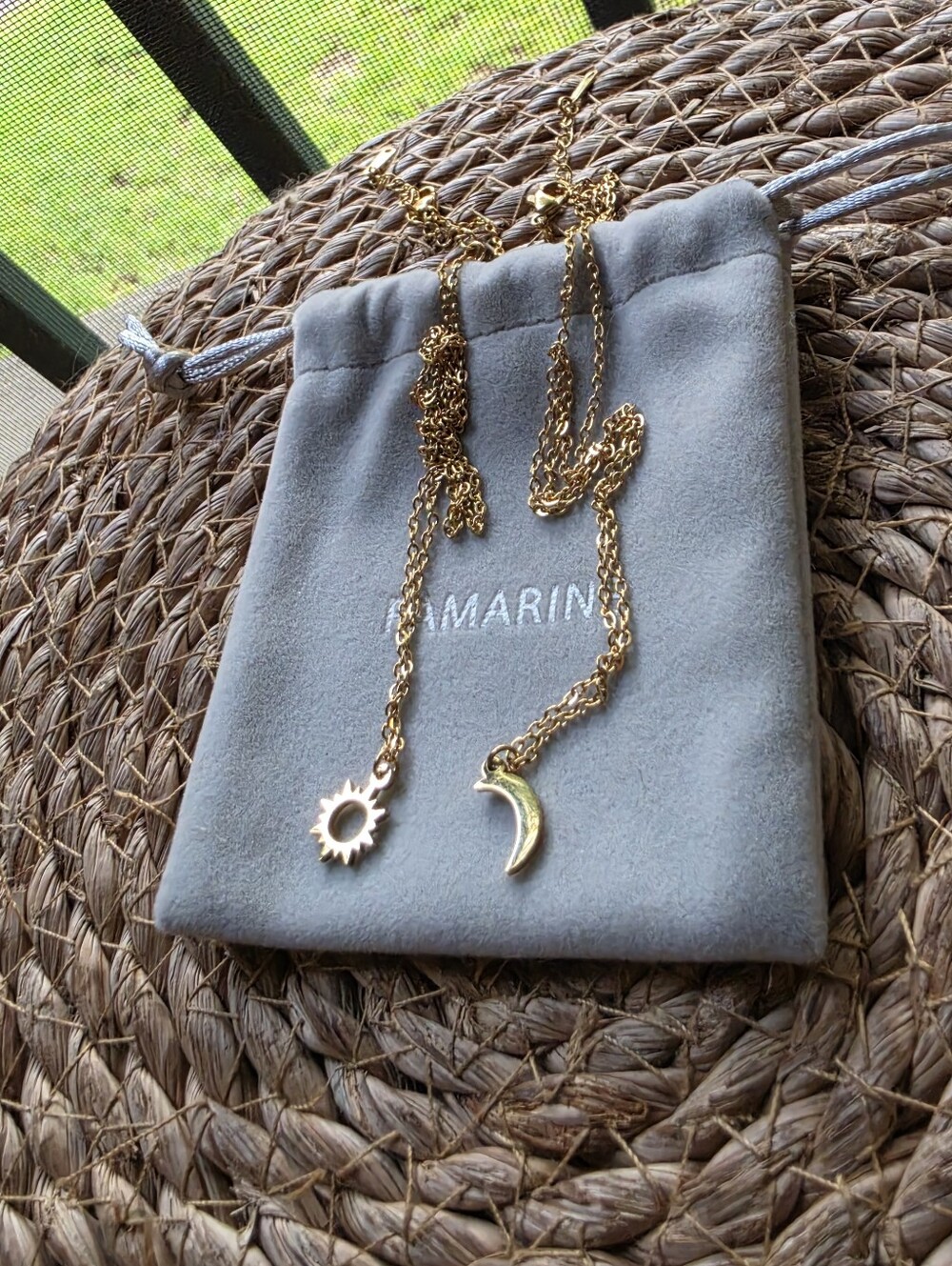 Gold Sun and Moon Necklace Set NEW - Picture 4 of 6